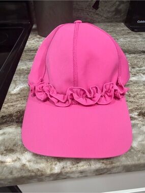 Chico’s Neema UPF Satin Ruffle Baseball Cap